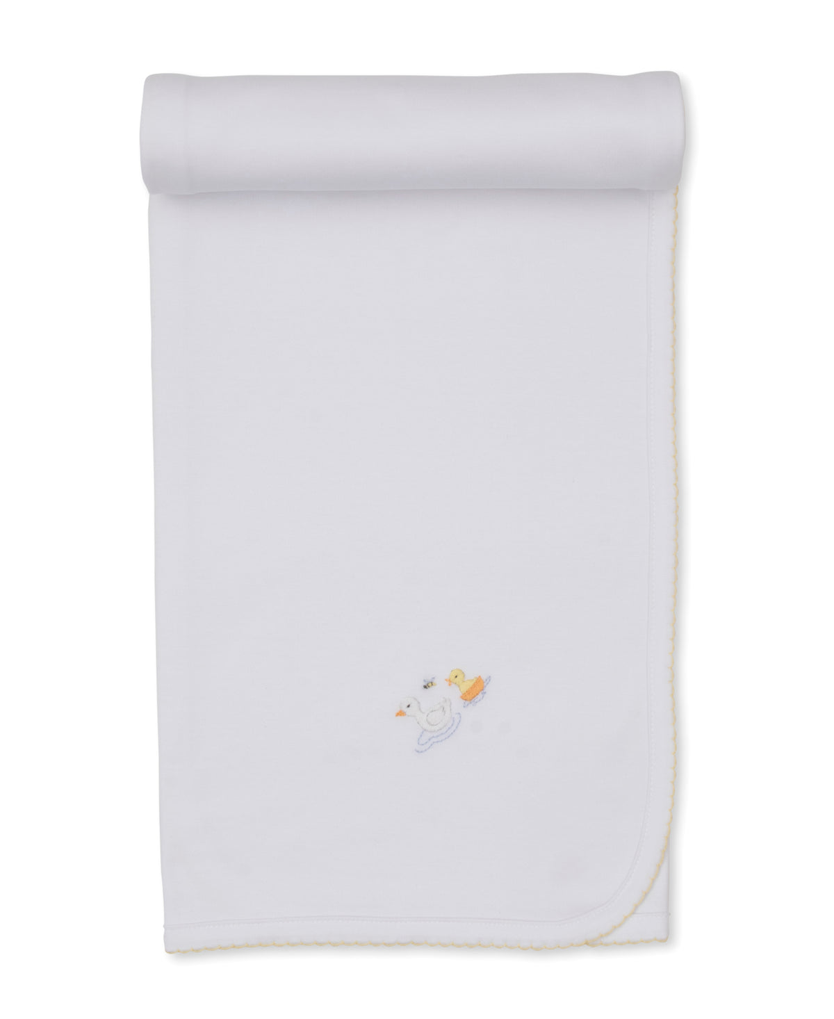 Premier Ducks Day Out White Hand Emb. Blanket - Kissy Kissy