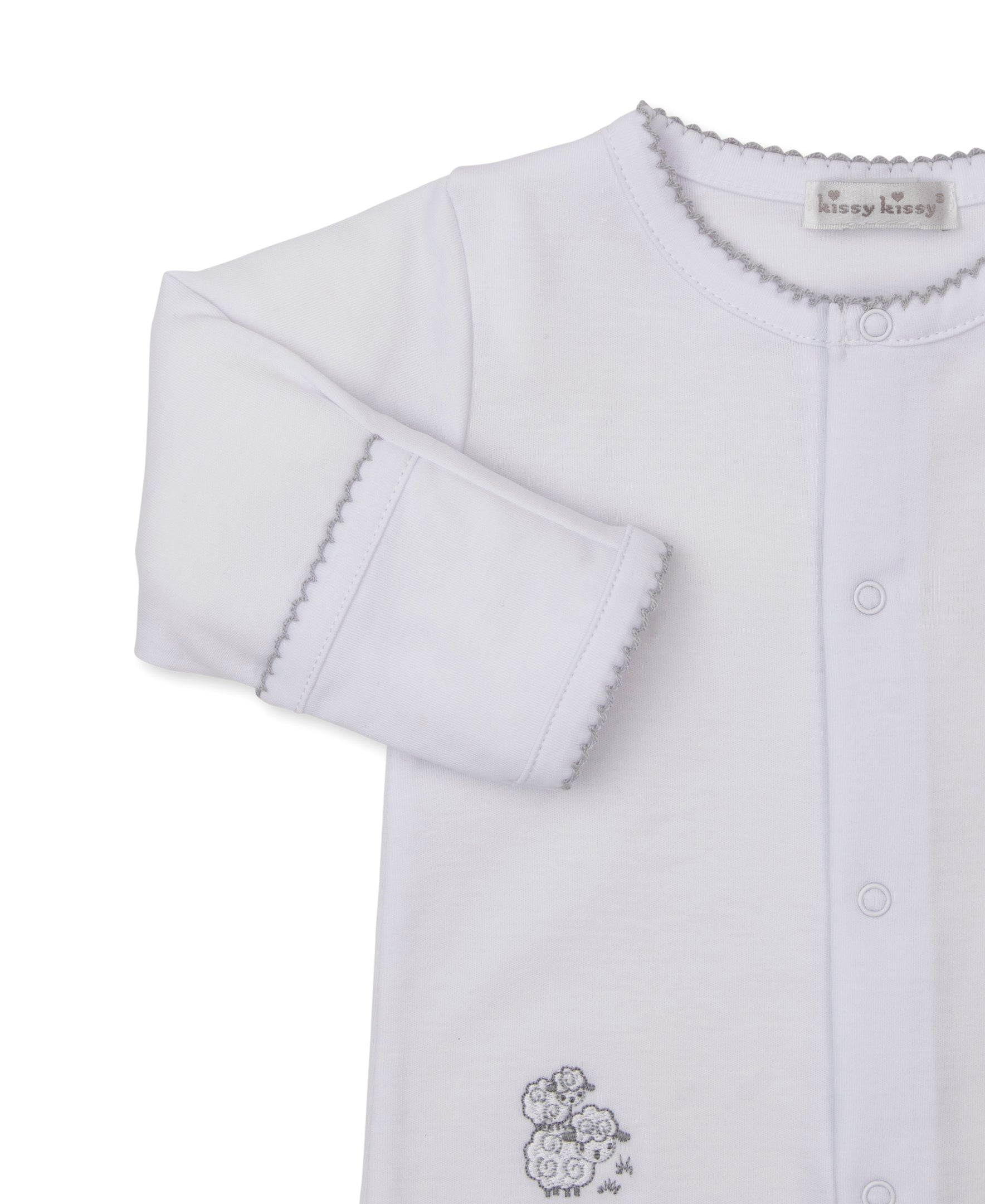 Sweet Sheep White/Silver Footie & Hat Set