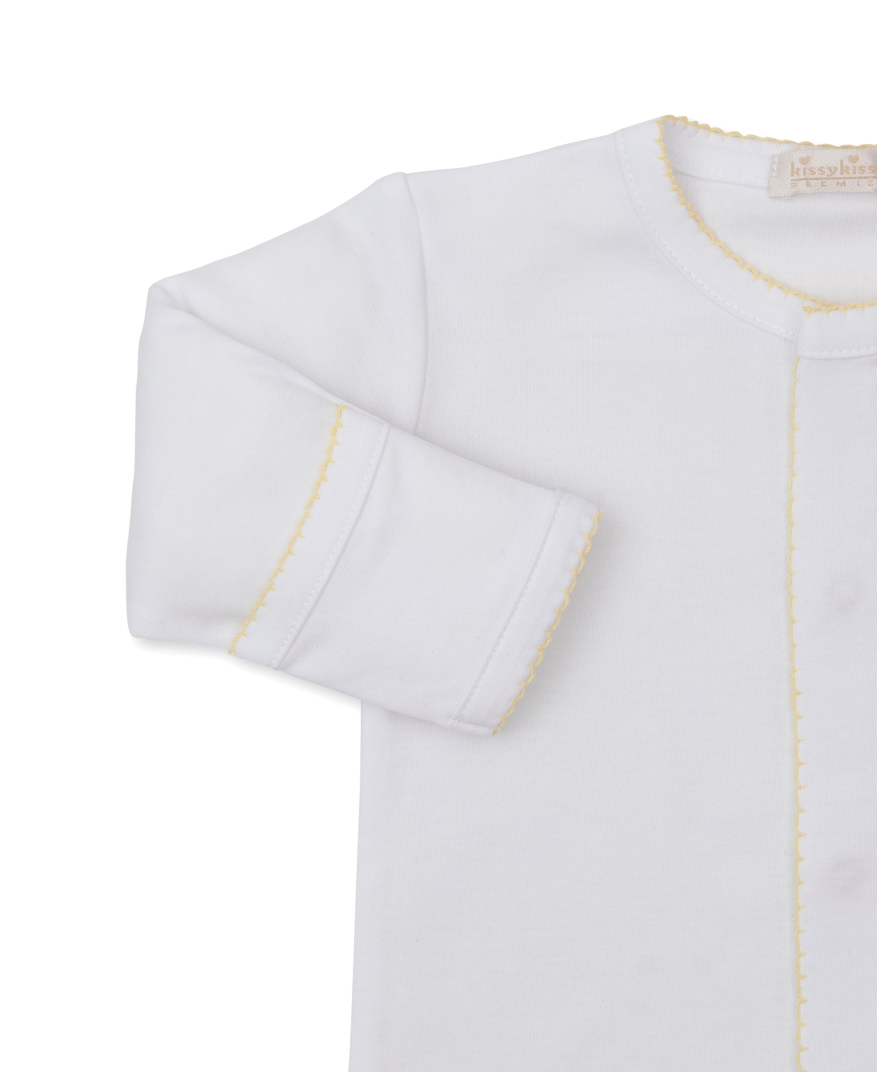 Premier Duck Pond Paddles White Hand Emb. Footie - Kissy Kissy