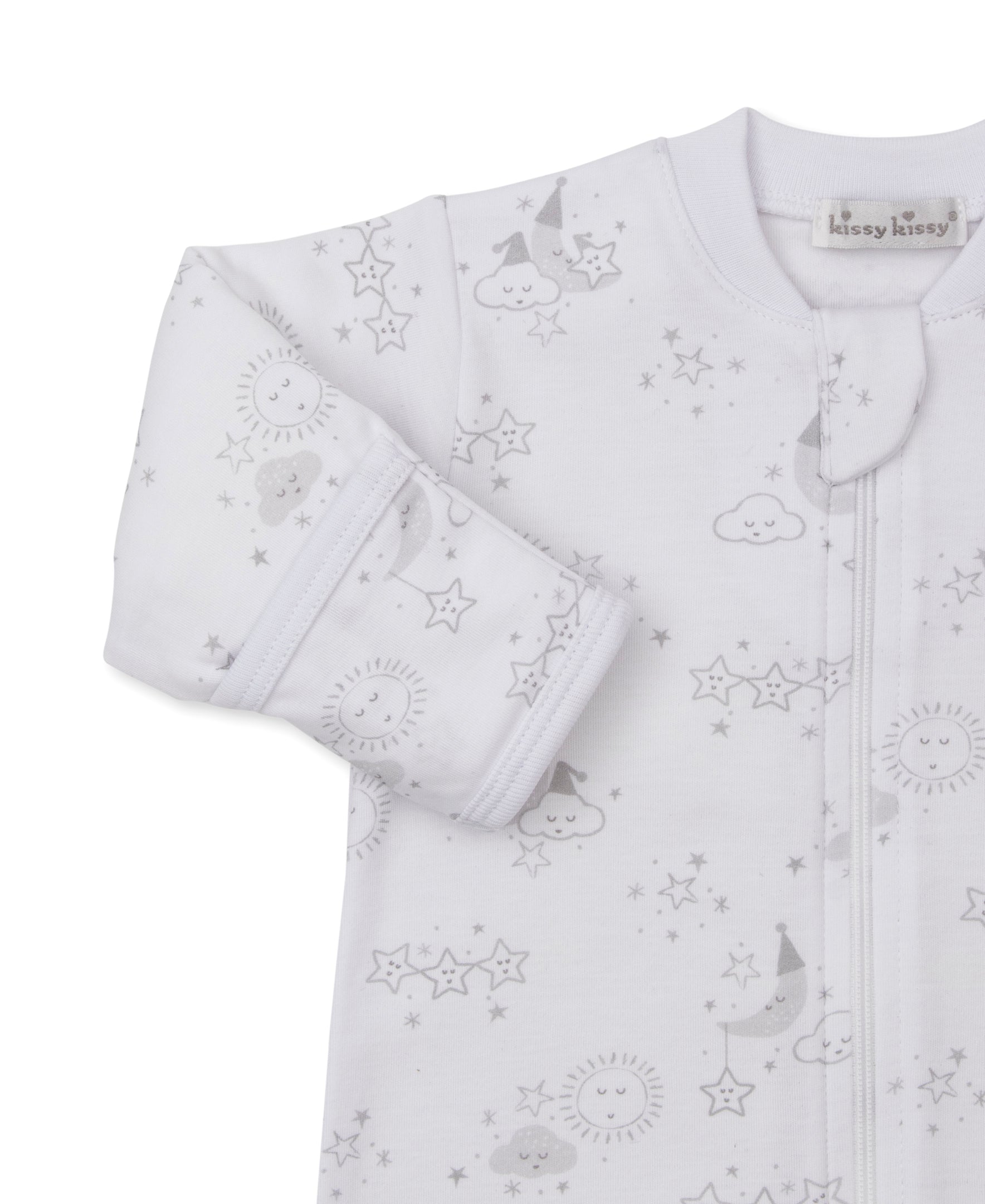 Nightfall Silver Zip Footie - Kissy Kissy