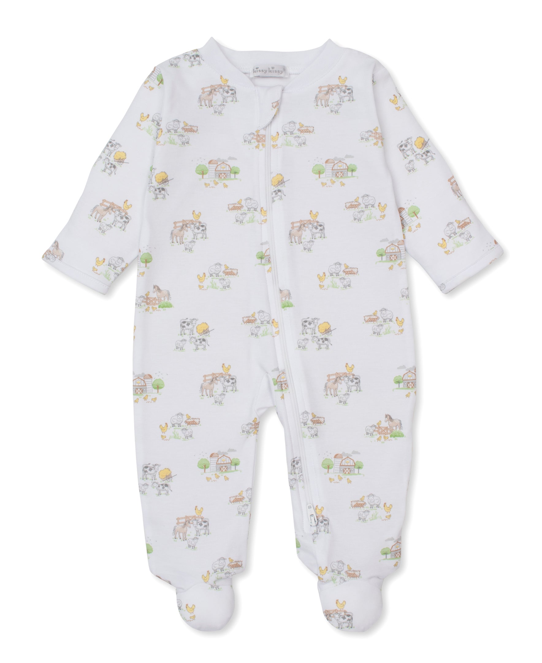 Fun On the Farm Zip Footie - Kissy Kissy
