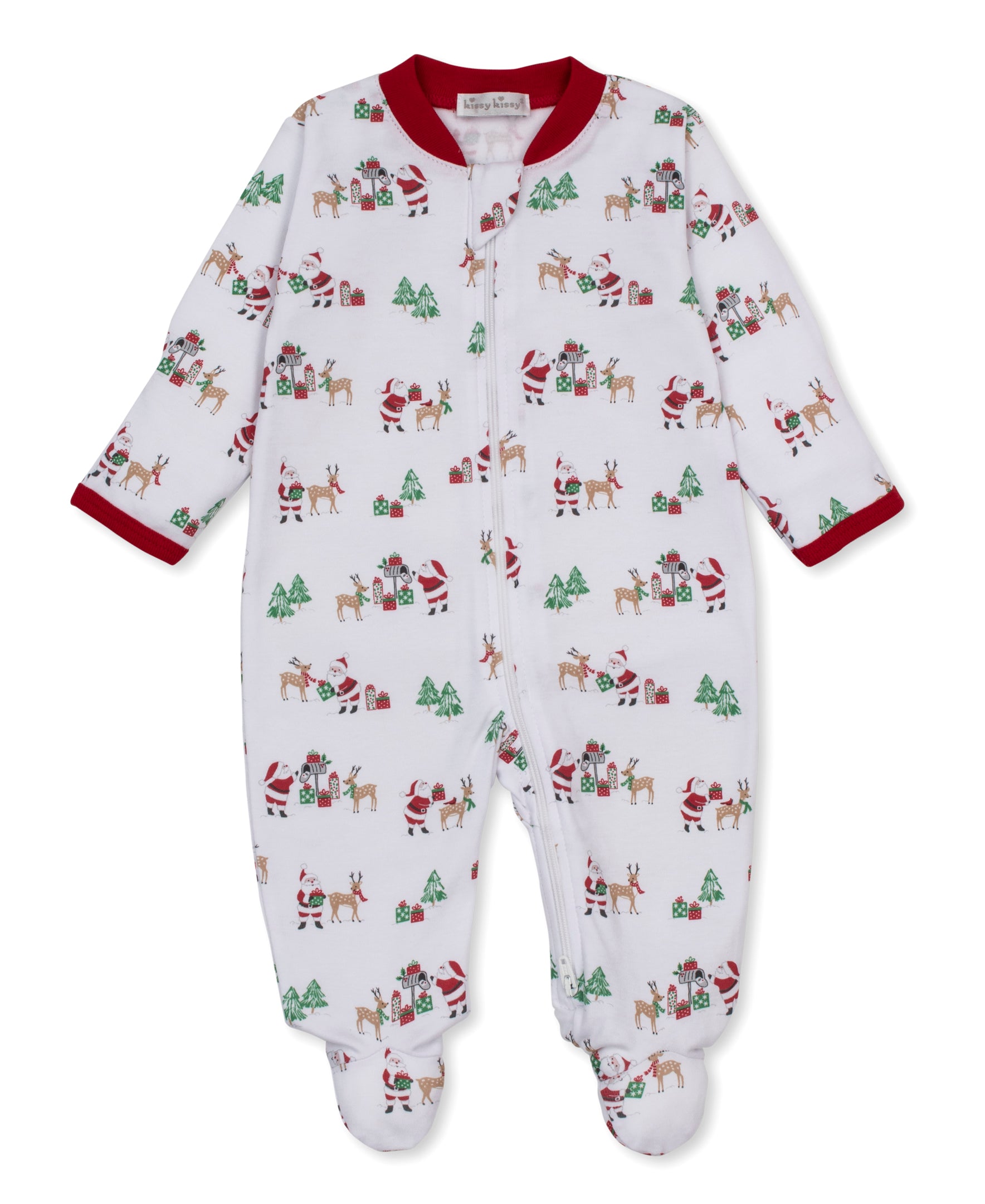 North Pole Reindeer Zip Footie