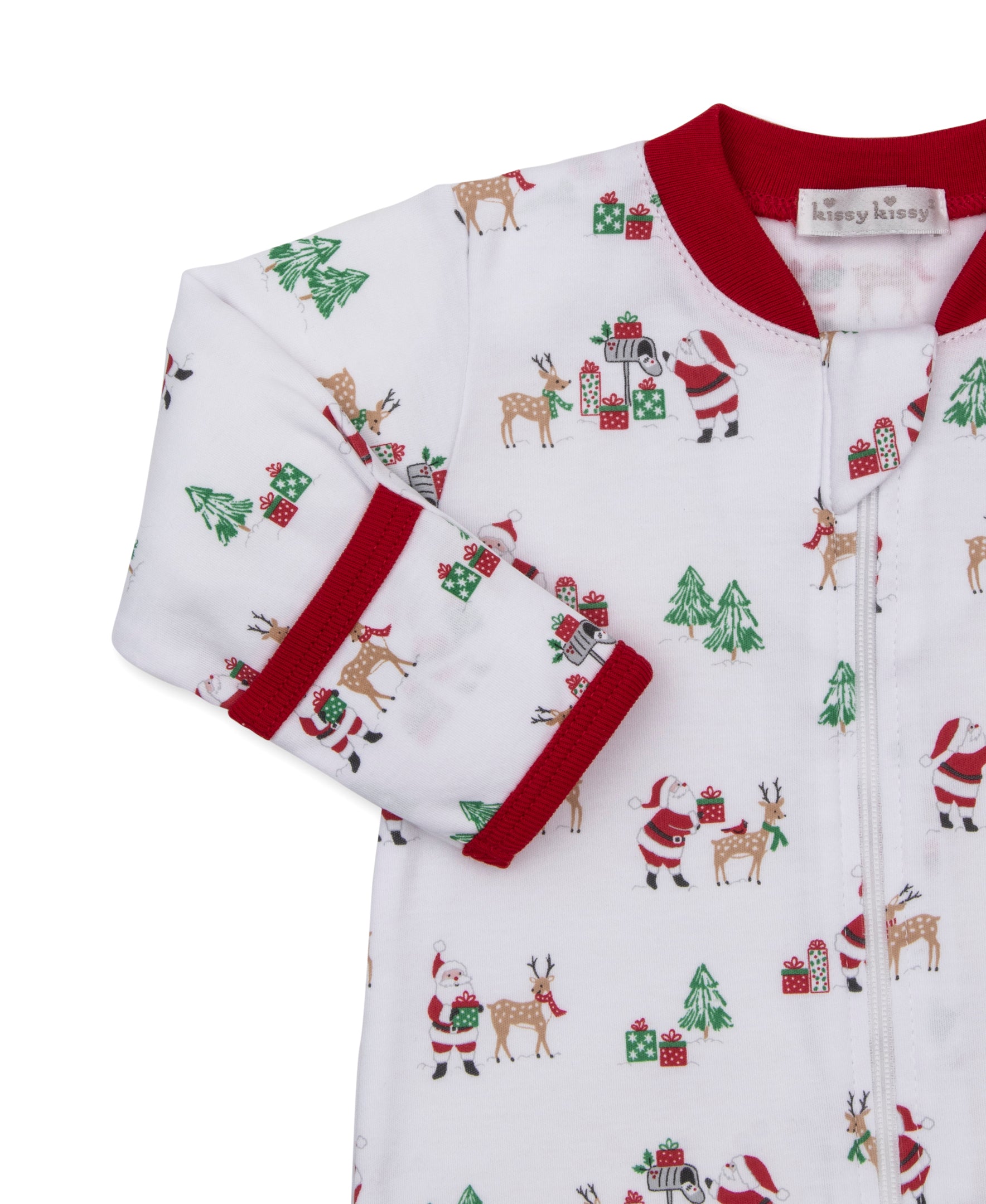 North Pole Reindeer Zip Footie