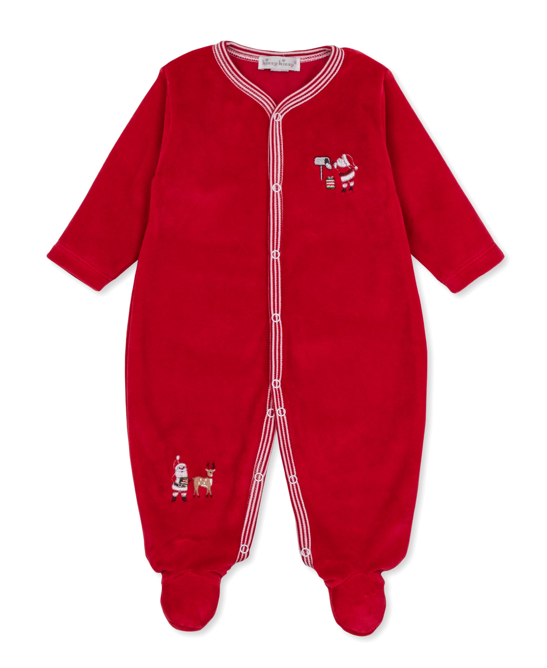 North Pole Reindeer Velour Footie