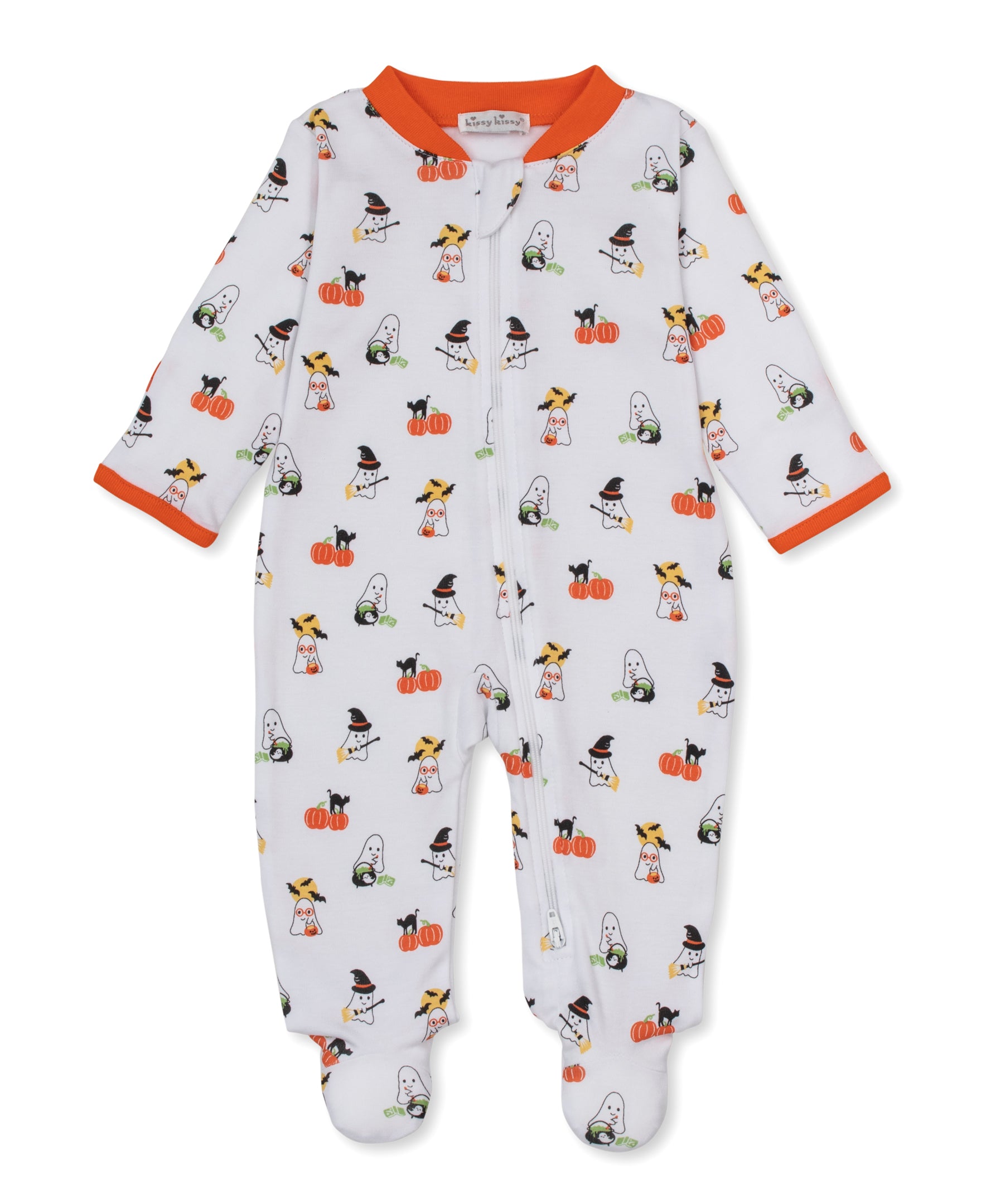 Halloween Ghosts Zip Footie - Kissy Kissy