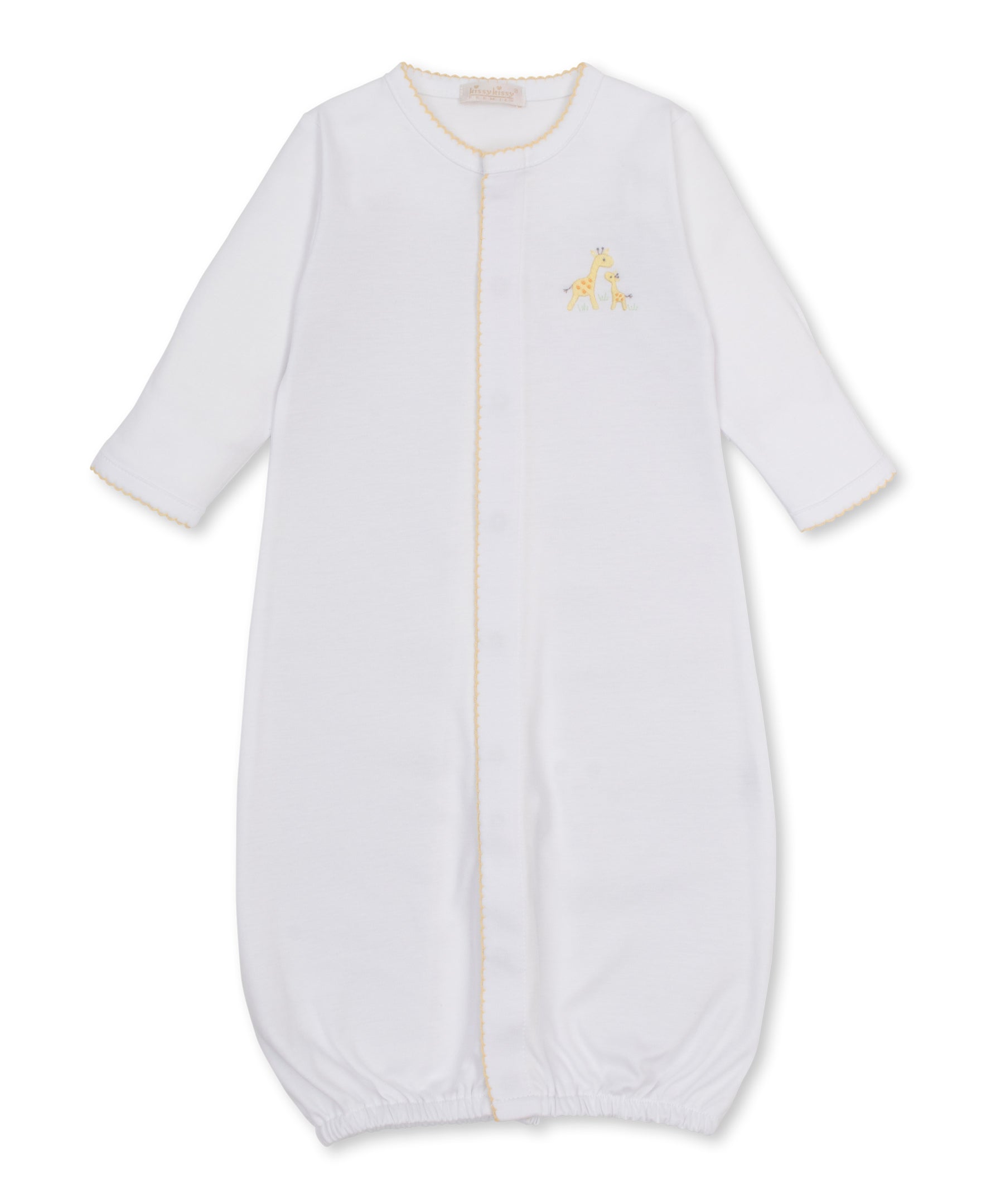 Premier Giraffe Love White/Yellow Hand Emb. Conv Gown
