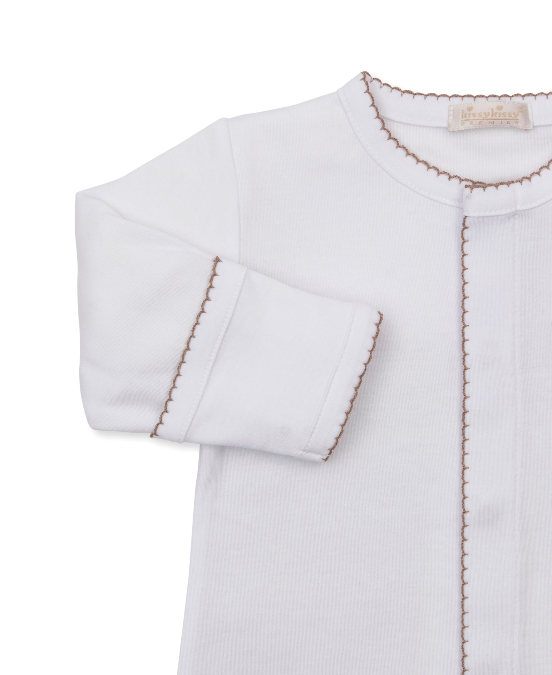 Premier Puppy Paws White/Brown Hand Emb. Conv Gown