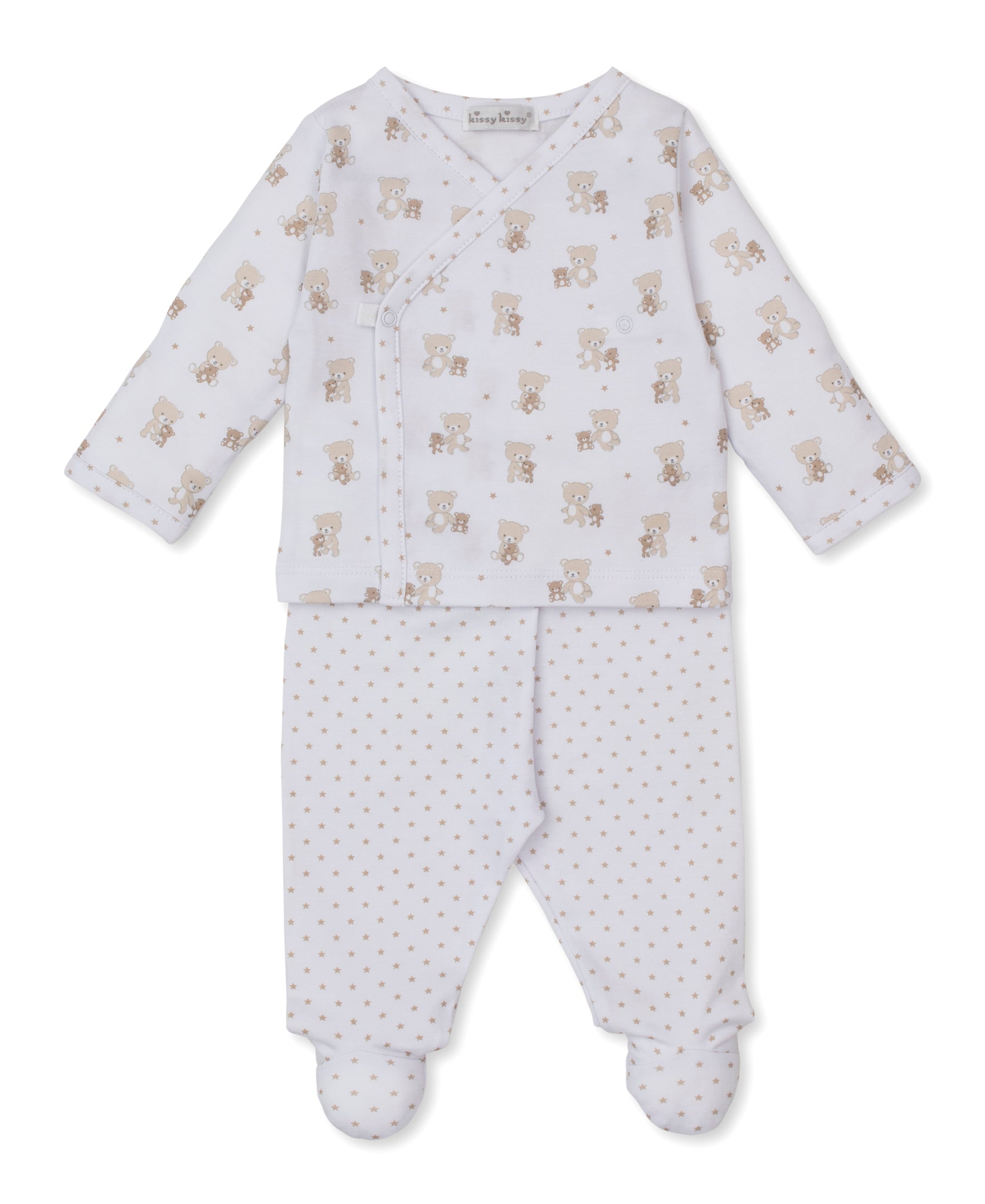 Teddy Bear Love Tan Footed Pant Set - Kissy Kissy