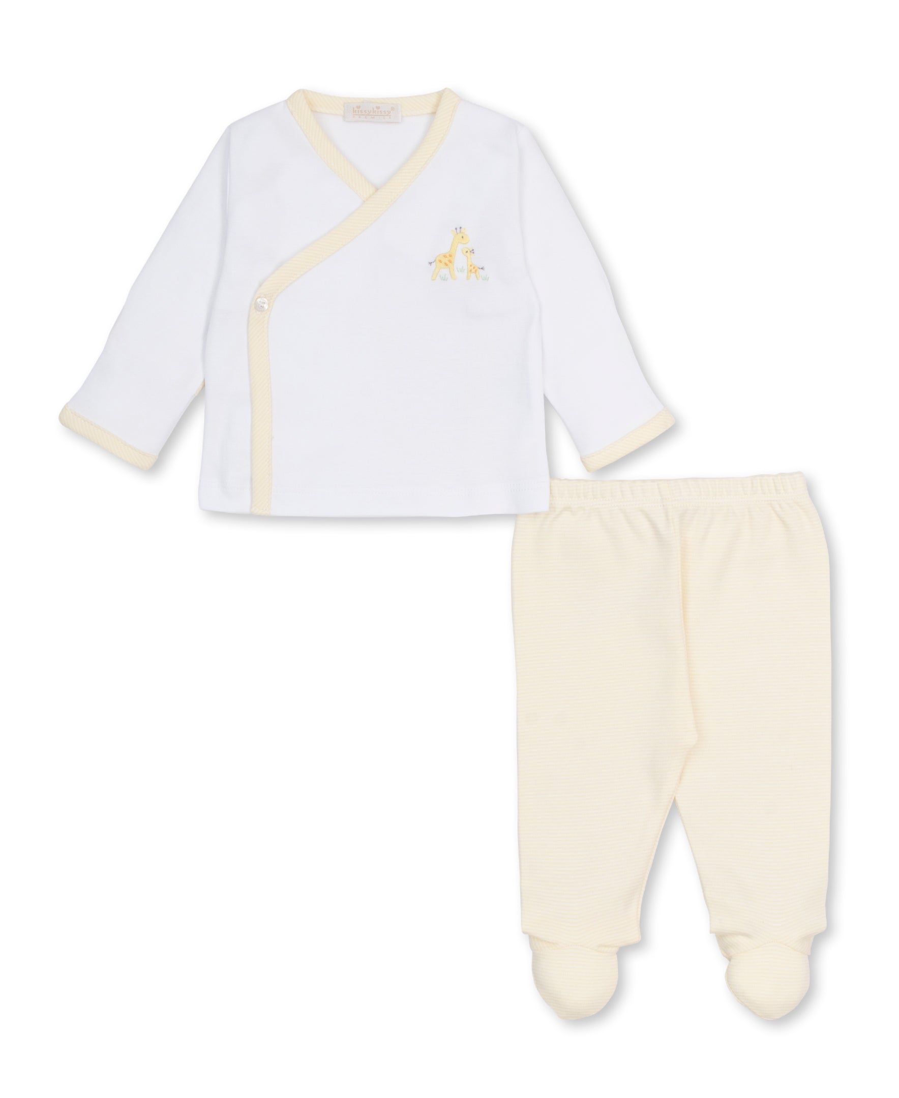 Premier Giraffe Love Hand Emb. Footed Pant Set
