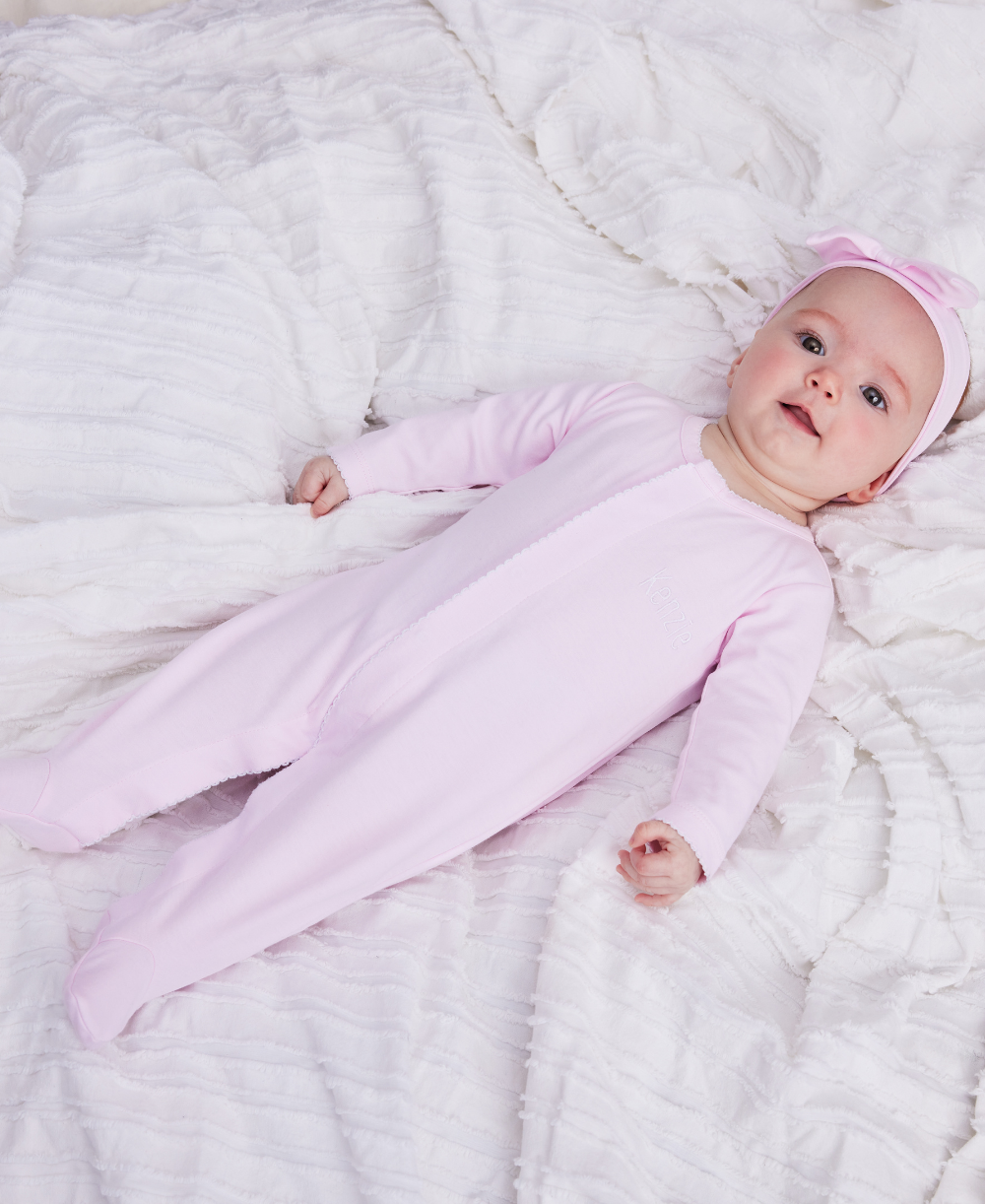 Pink White Basics Footie