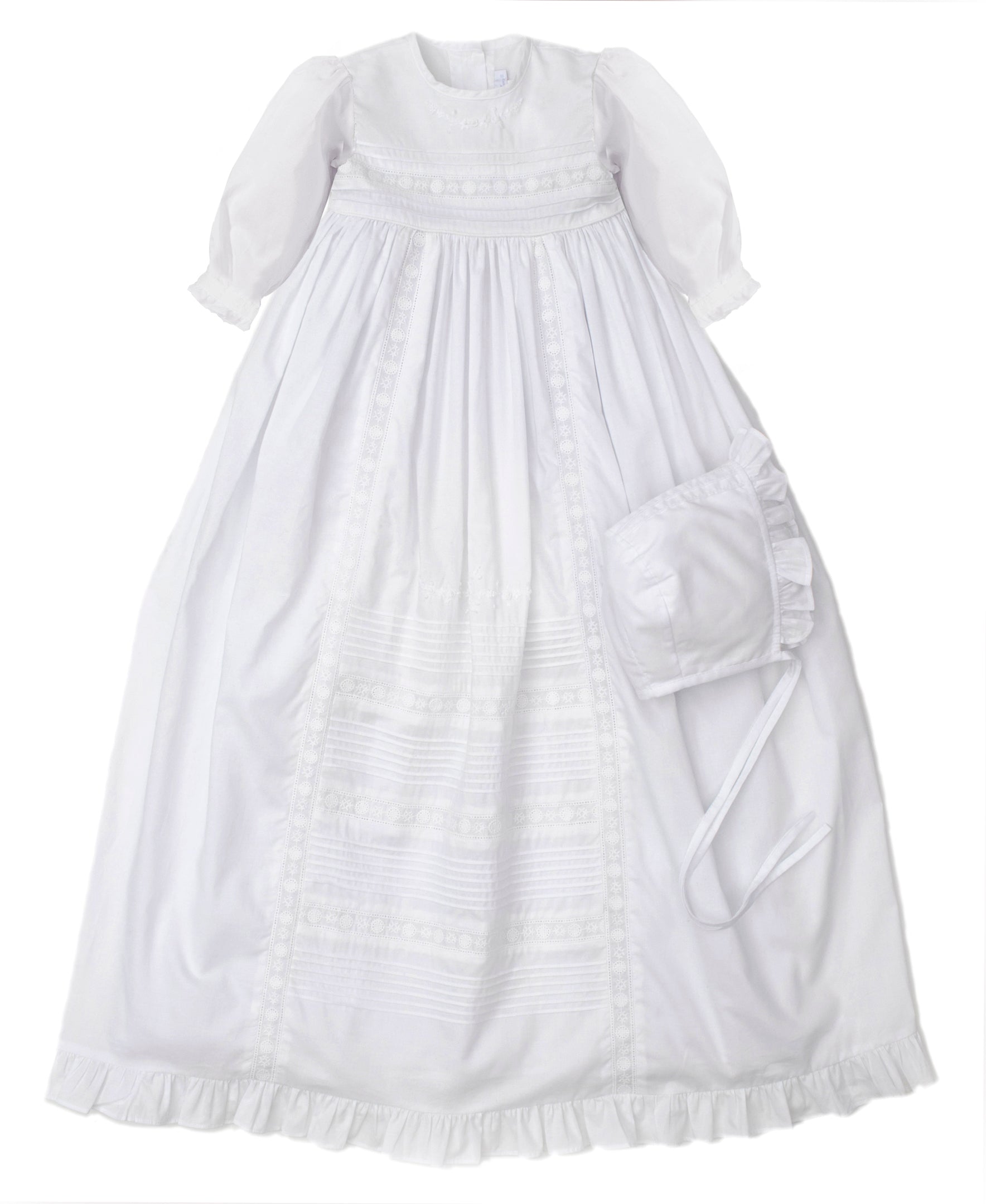 NEW Nicole Christening Long Sleeve Gown & Hat Set - Kissy Kissy