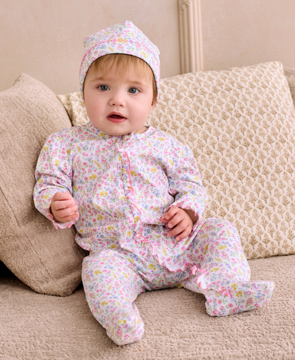 Pastel Gardens Floral Zip Footie