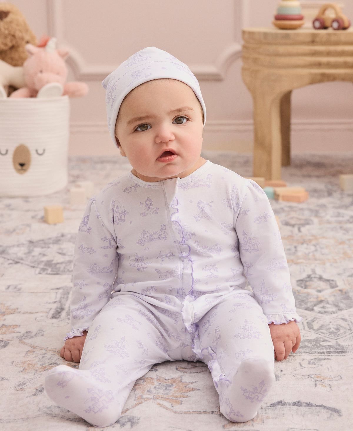 Princess Adventures Lilac Zip Footie - Kissy Kissy