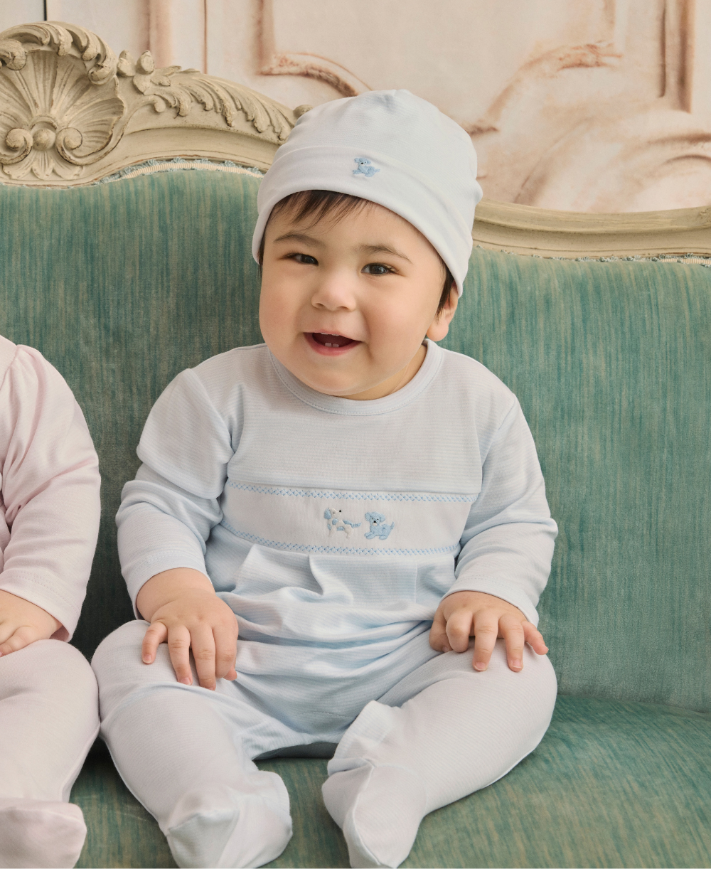 Premier Puppy Paws Blue Hand Emb. Stripe Hat - Kissy Kissy