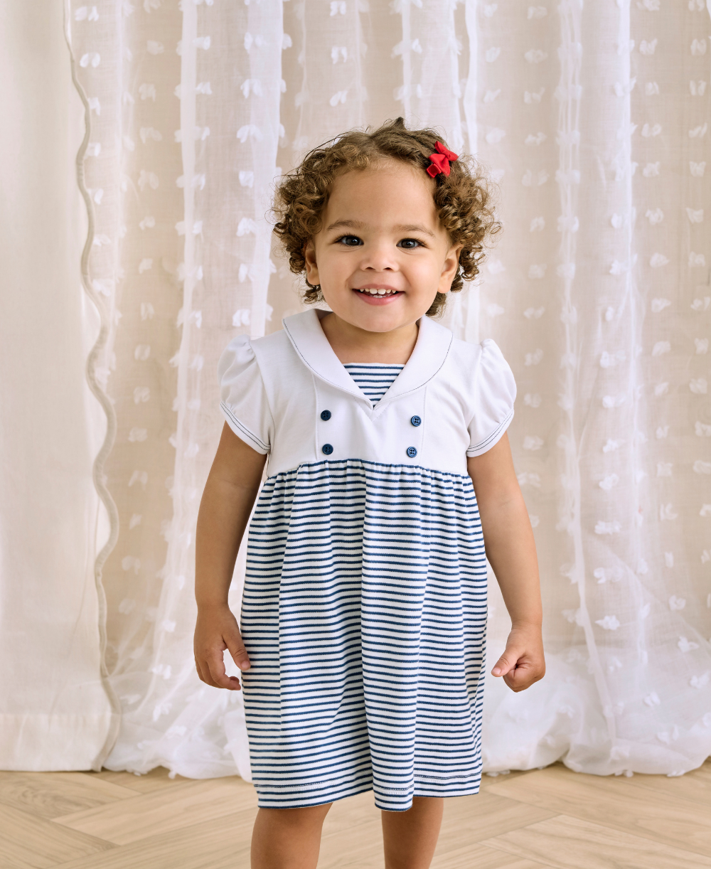 Red, White, & Blue Regatta Stripe Dress Set - Kissy Kissy