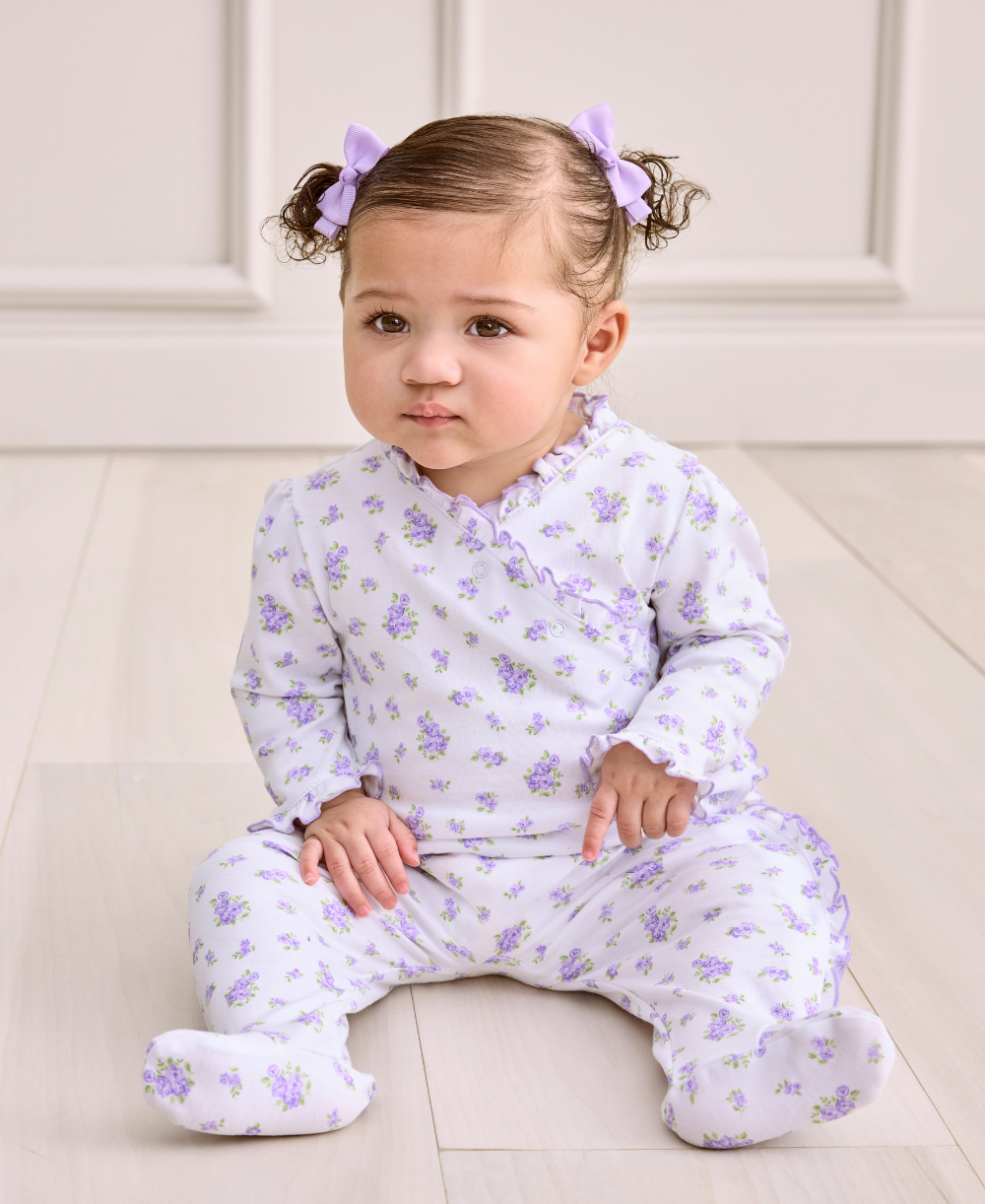 Roses and Blooms Lilac Footie - Kissy Kissy