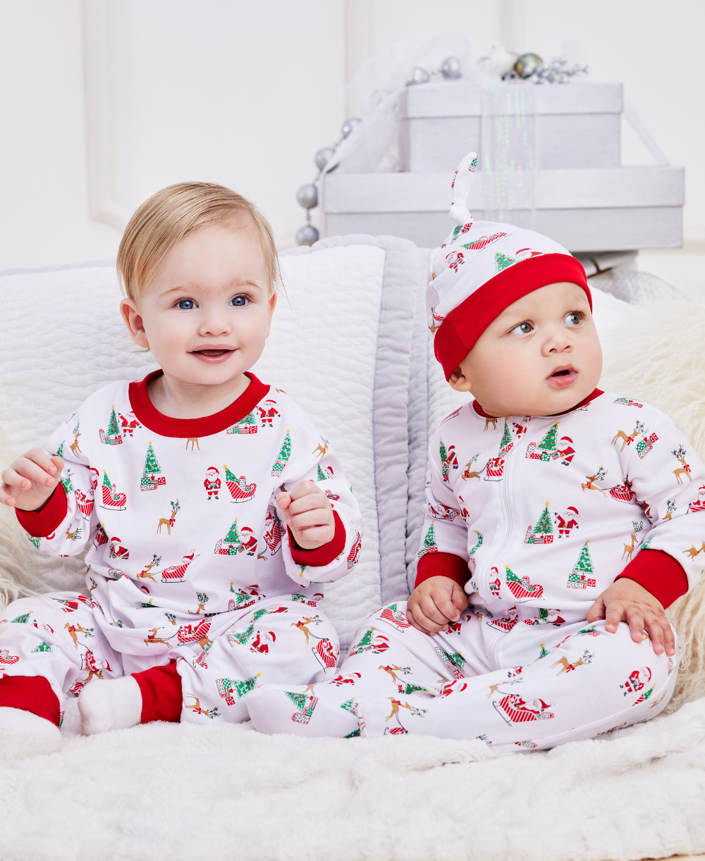 Santa's Sleigh Zip Footie - Kissy Kissy