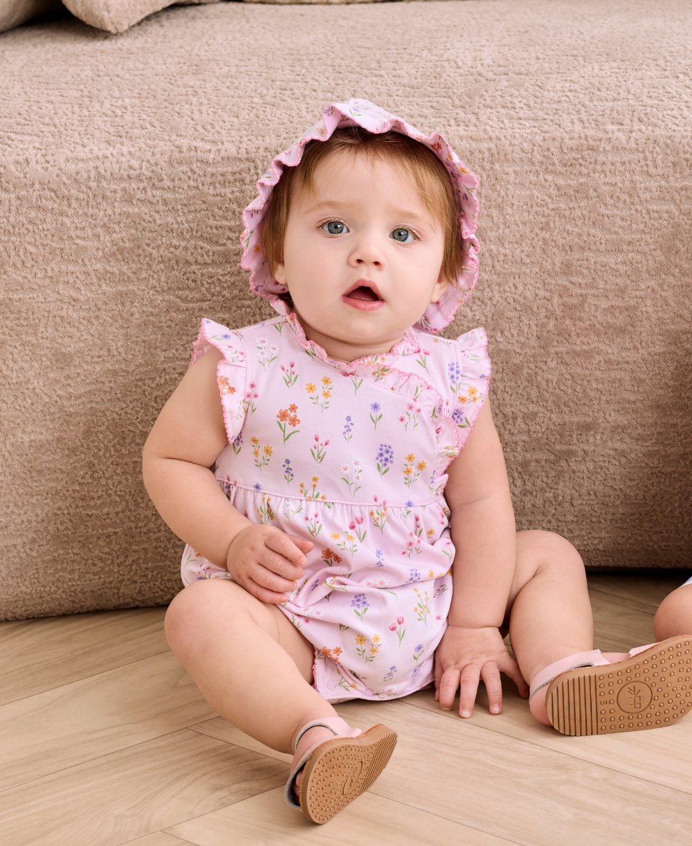 Summer Wildflowers Pink Sleeveless Playsuit - Kissy Kissy