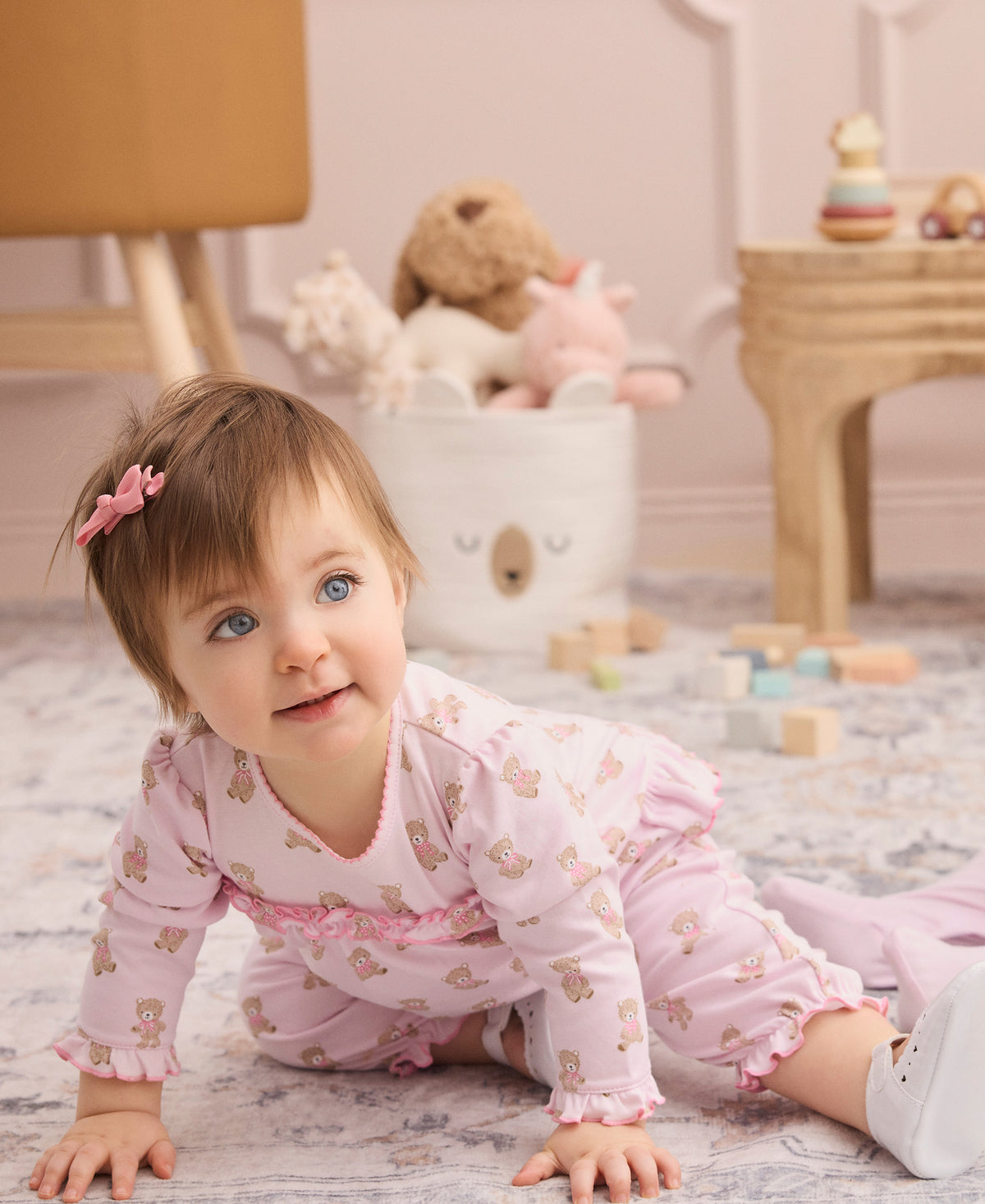 Teddy Bear Club Pink Ruffle Playsuit - Kissy Kissy
