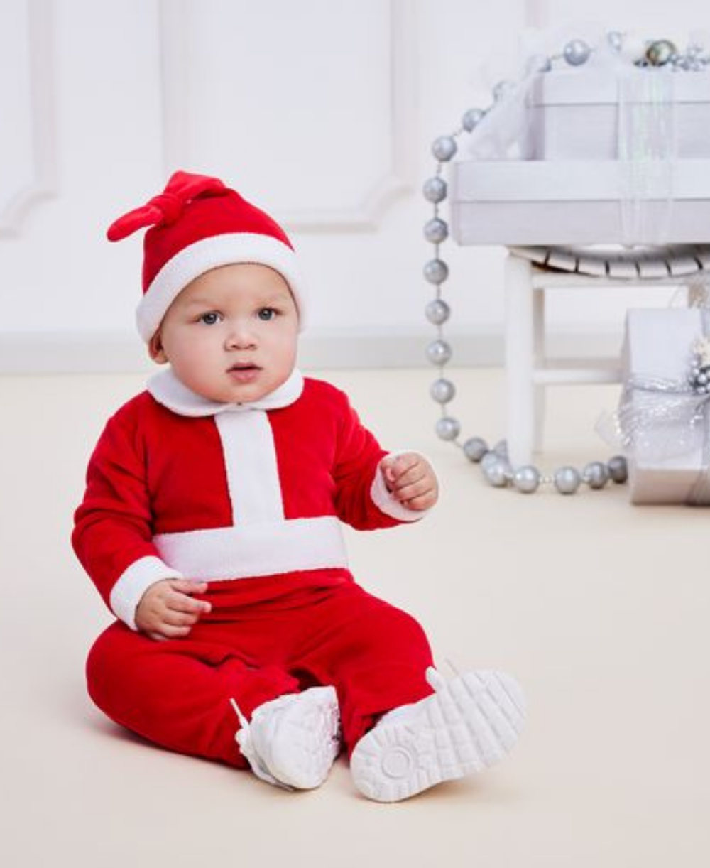 North Pole Reindeer Velour Playsuit - Kissy Kissy