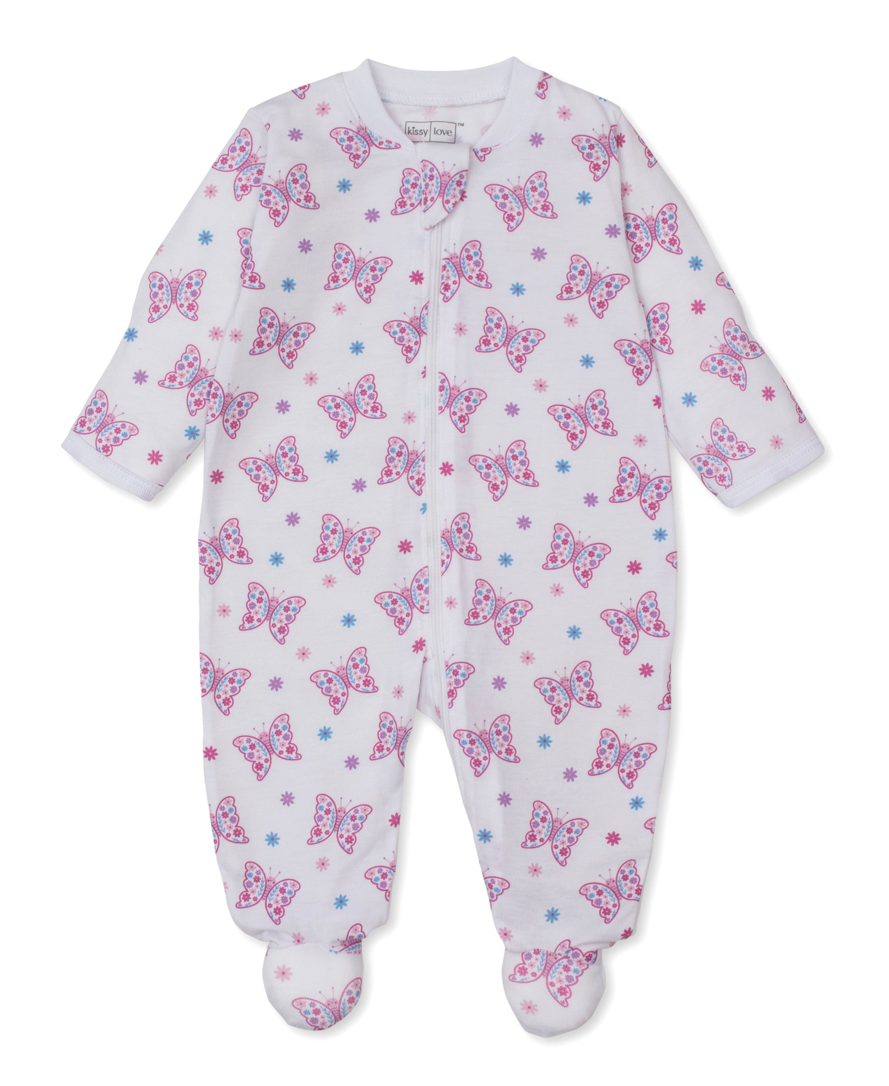 Kissy Love Flutterby Flowers StretchFlex Zip Footie