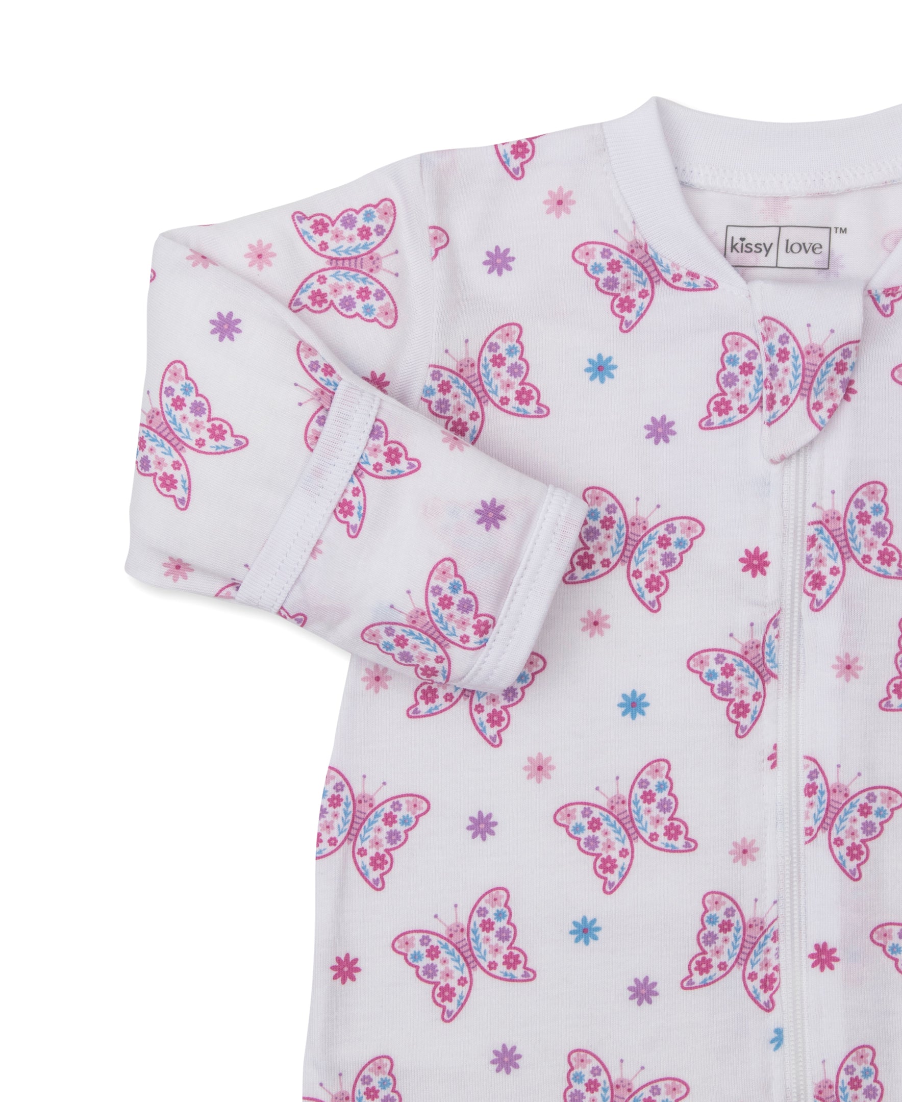 Kissy Love Flutterby Flowers StretchFlex Zip Footie