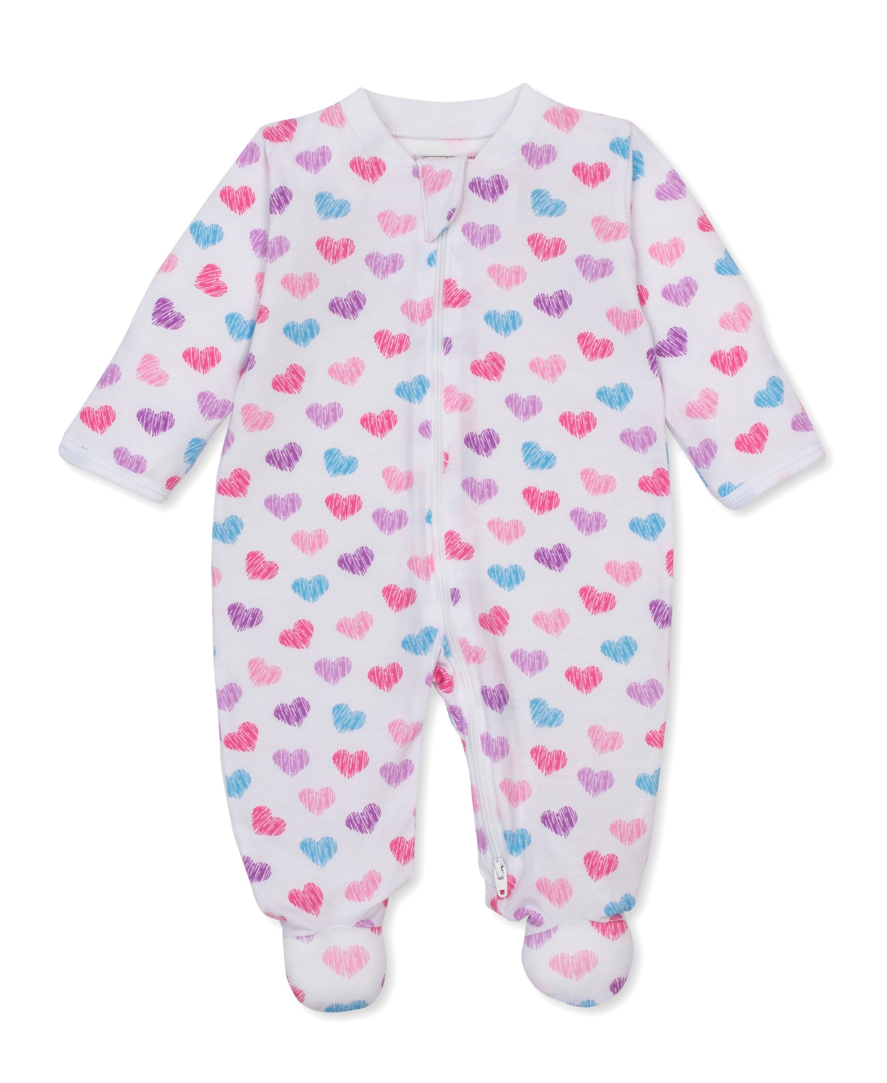 Kissy Love Hopeful Hearts StretchFlex Zip Footie