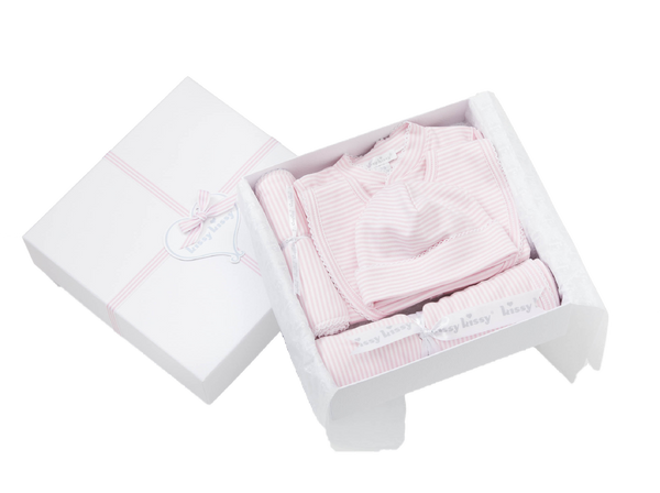 Simple Stripes Pink 5PC Gift Set w/ Gift Box - Kissy Kissy