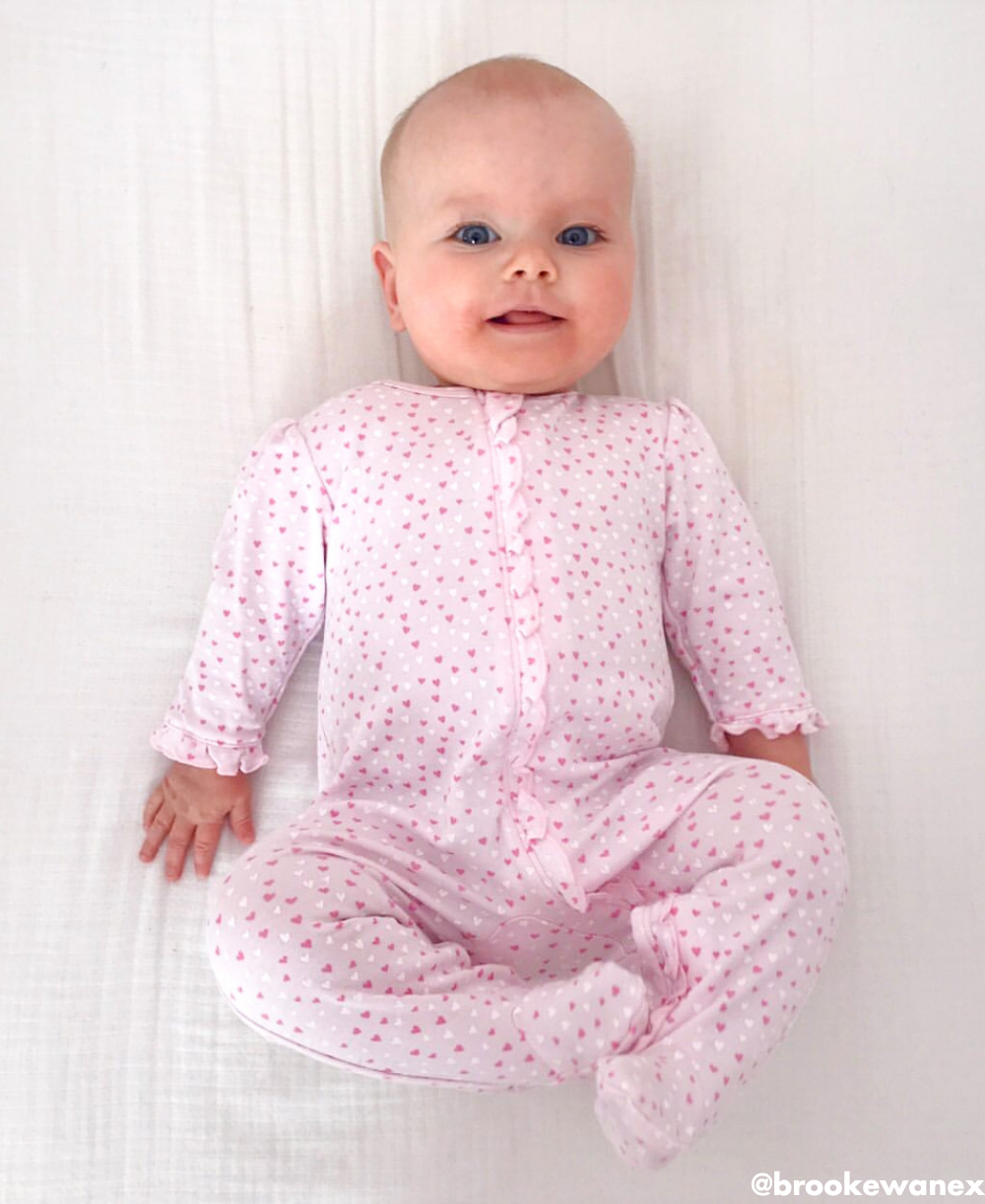Kissy Sweethearts Pink Zip Footie - Kissy Kissy