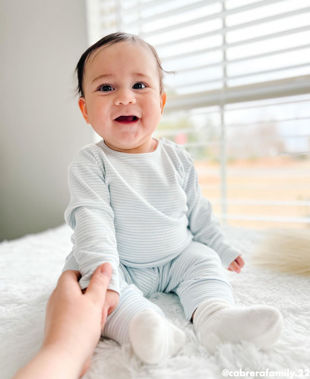 Simple Stripes Blue Long Sleeve Tee and Pant Set - Kissy Kissy