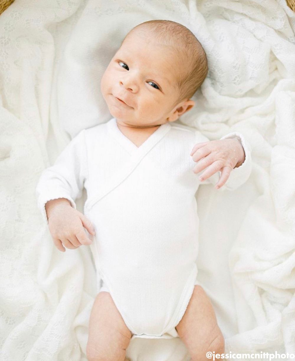 White Pointelle Long Sleeve Bodysuit