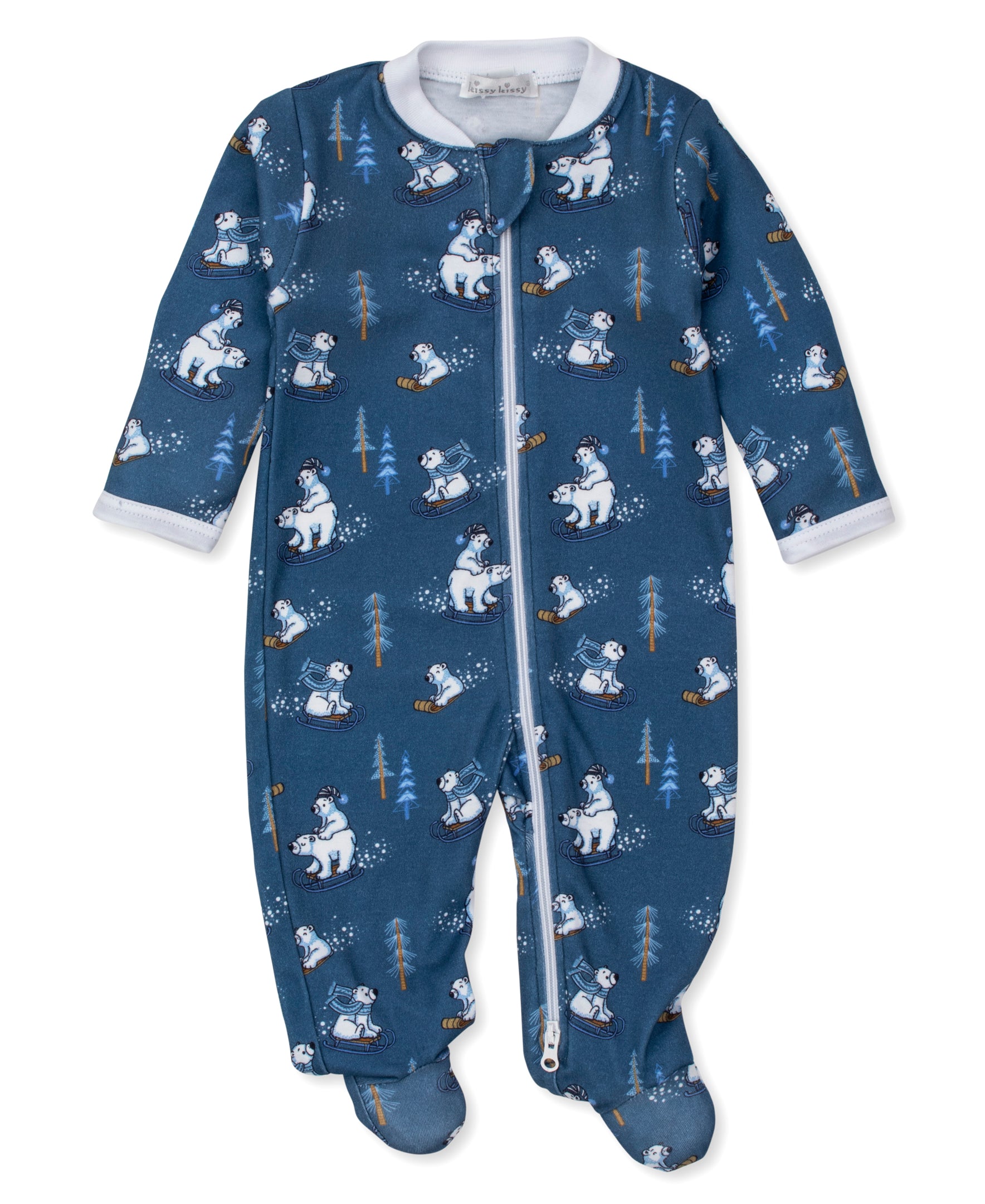 Toboggan Bear Tracks Zip Footie - Kissy Kissy