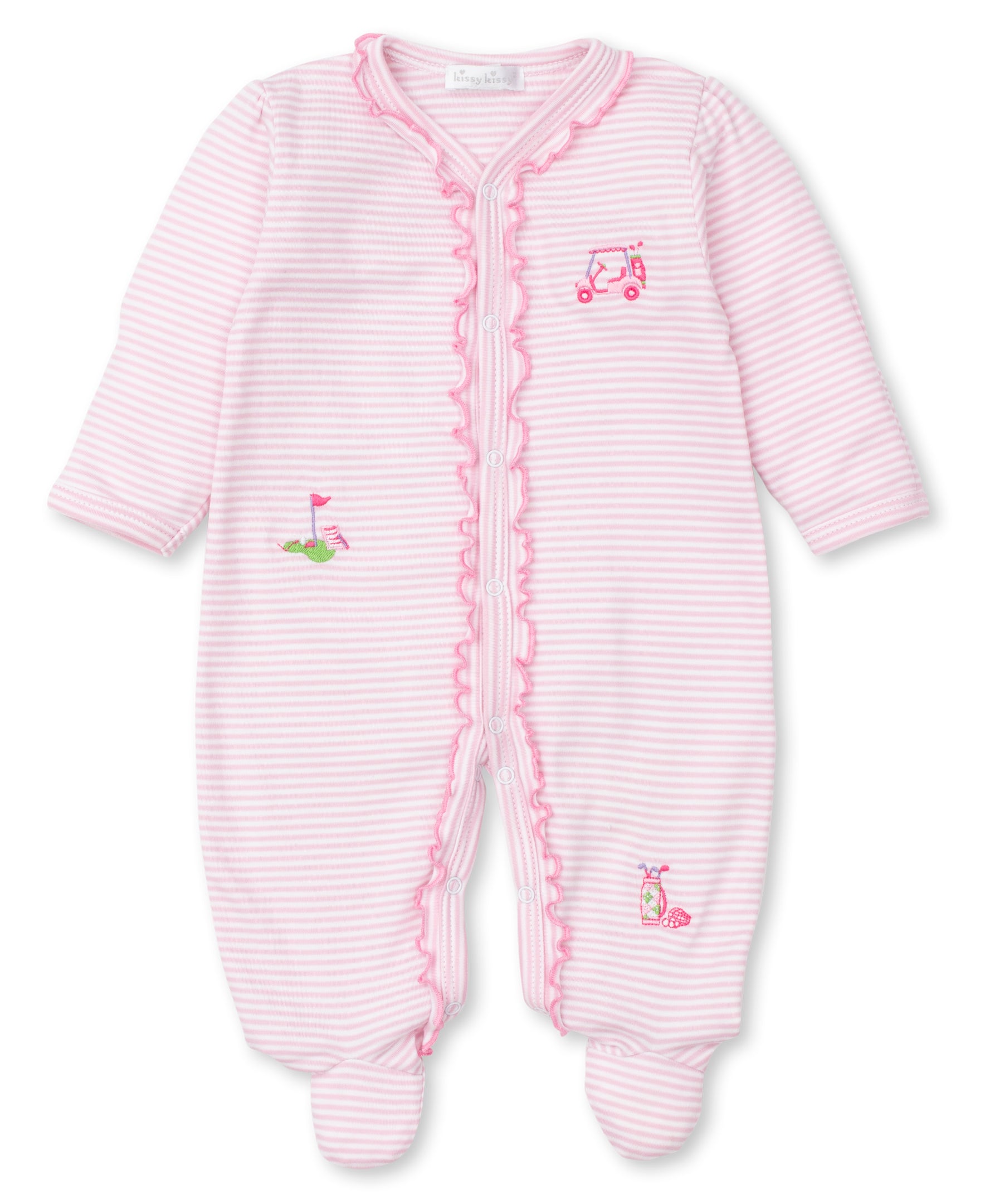 18 Holes Pink Stripe Footie - Kissy Kissy