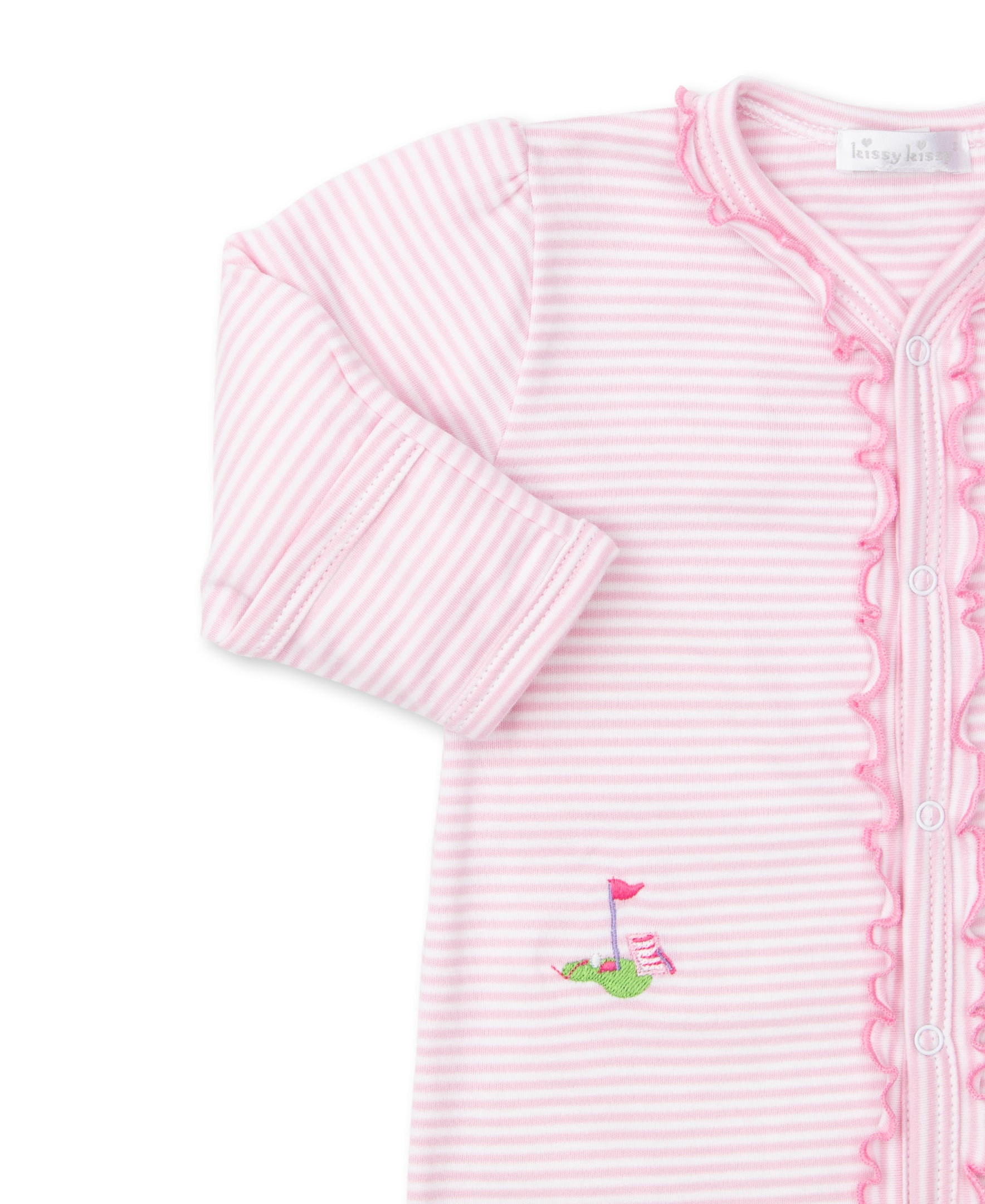 18 Holes Pink Stripe Footie - Kissy Kissy